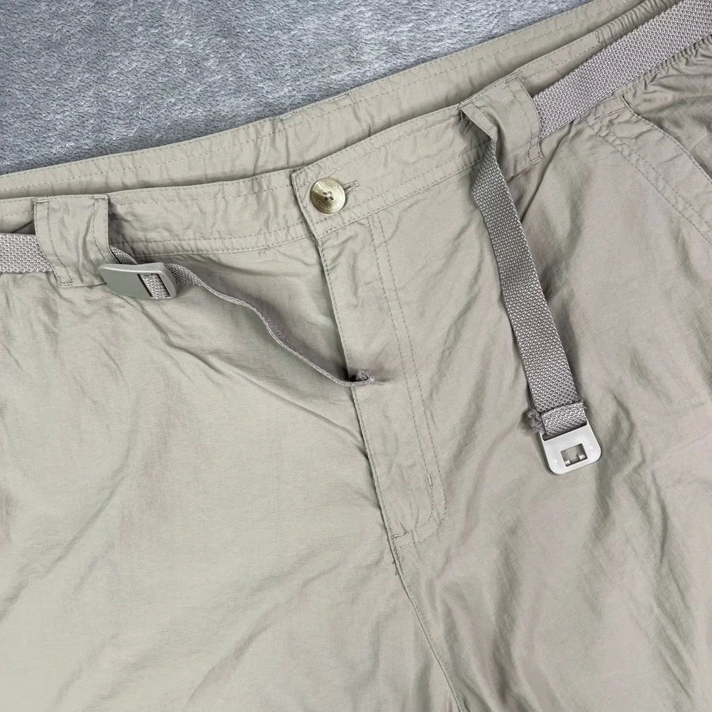 Columbia Titanium Cargo Shorts Mens XXL Tan Solid Omni-Dry Ripstop Hiking Belted